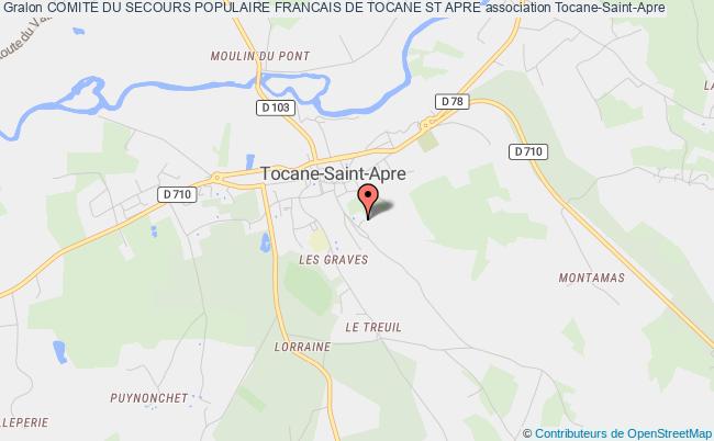 plan association Comite Du Secours Populaire Francais De Tocane St Apre Tocane-Saint-Apre