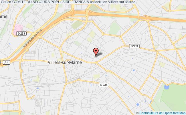 plan association Comite Du Secours Populaire Francais Villiers-sur-Marne