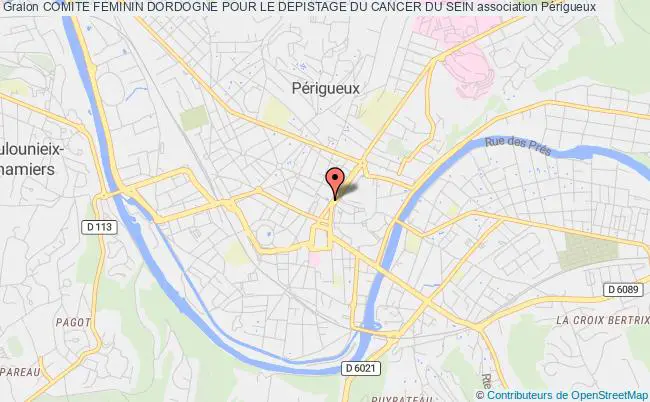 plan association Comite Feminin Dordogne Pour Le Depistage Du Cancer Du Sein Périgueux