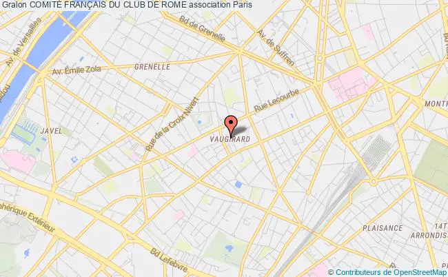 plan association ComitÉ FranÇais Du Club De Rome Paris