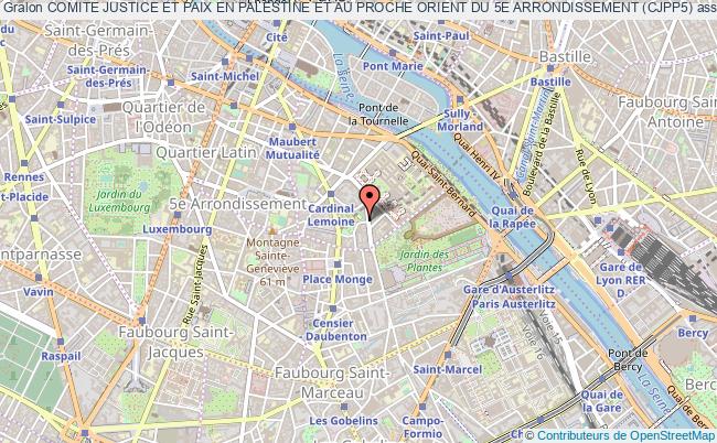 plan association Comite Justice Et Paix En Palestine Et Au Proche Orient Du 5e Arrondissement (cjpp5) Paris