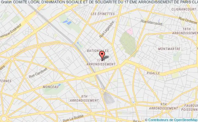 plan association Comite Local D'animation Sociale Et De Solidarite Du 17 Eme Arrondissement De Paris Class 17 Paris