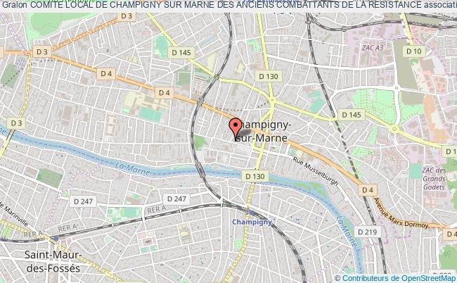 plan association Comite Local De Champigny Sur Marne Des Anciens Combattants De La Resistance Champigny-sur-Marne