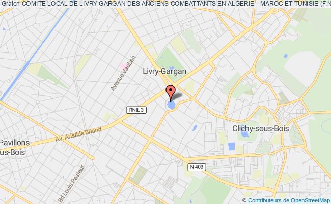 plan association Comite Local De Livry-gargan Des Anciens Combattants En Algerie - Maroc Et Tunisie (f.n.a.c.a.) Livry-Gargan