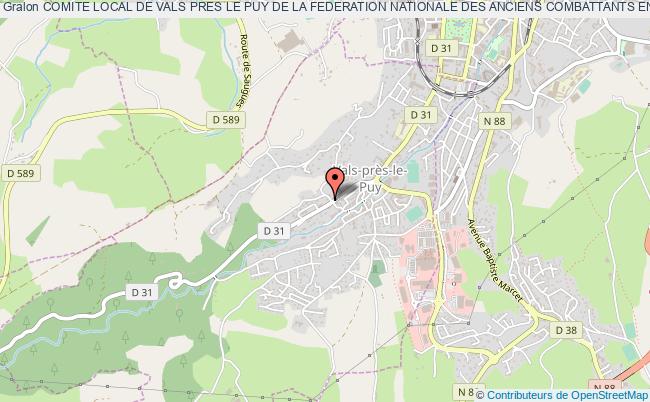 plan association Comite Local De Vals Pres Le Puy De La Federation Nationale Des Anciens Combattants En Algerie, Maroc Et Tunisie - Fnaca Vals-près-le-Puy