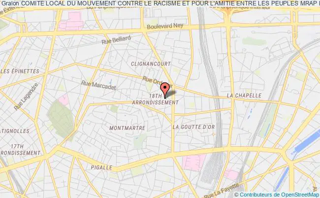 plan association Comite Local Du Mouvement Contre Le Racisme Et Pour L'amitie Entre Les Peuples Mrap Paris Xvii Et Xviii Arrondissements Paris