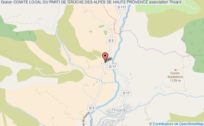 plan association Comite Local Du Parti De Gauche Des Alpes De Haute Provence Thoard