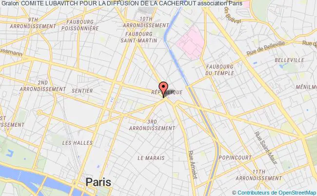 plan association Comite Lubavitch Pour La Diffusion De La Cacherout Paris