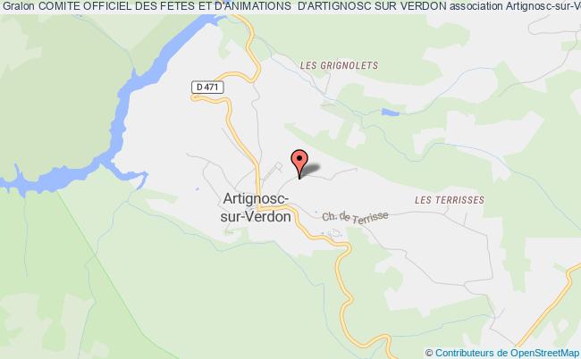 plan association Comite Officiel Des Fetes Et D'animations  D'artignosc Sur Verdon Artignosc-sur-Verdon