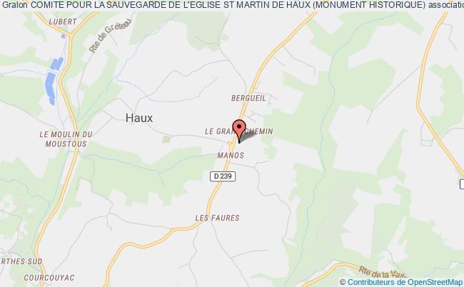 plan association Comite Pour La Sauvegarde De L'eglise St Martin De Haux (monument Historique) Haux