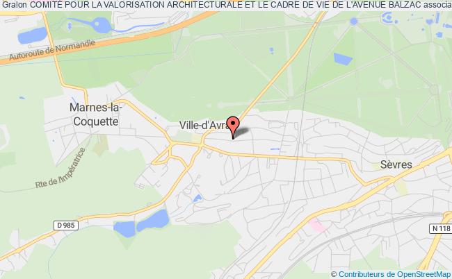plan association ComitÉ Pour La Valorisation Architecturale Et Le Cadre De Vie De L'avenue Balzac Ville-d'Avray