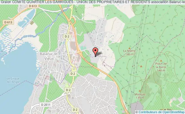 plan association Comite Quartier Les Garrigues - Union Des Proprietaires Et Residents Balaruc-le-Vieux