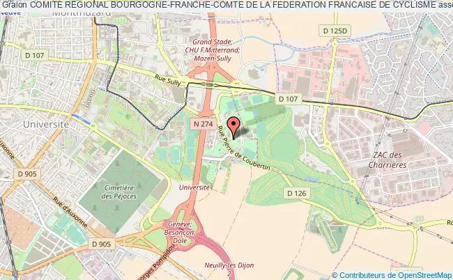 plan association Comite Regional Bourgogne-franche-comte De La Federation Francaise De Cyclisme Dijon
