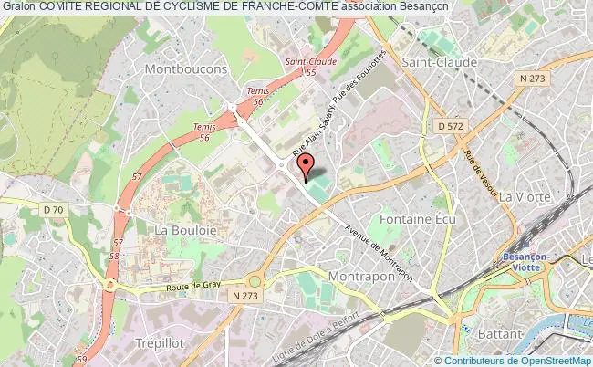 plan association Comite Regional De Cyclisme De Franche-comte Besançon