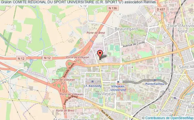 plan association Comite Regional Du Sport Universitaire (c.r. Sport 'u') Rennes