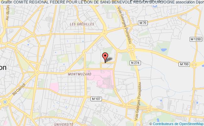 plan association Comite Regional Federe Pour Le Don De Sang Benevole Region Bourgogne Dijon cedex