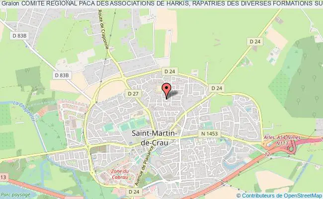 plan association Comite Regional Paca Des Associations De Harkis, Rapatries Des Diverses Formations Suppletives Et De Leurs Amis Saint-Martin-de-Crau