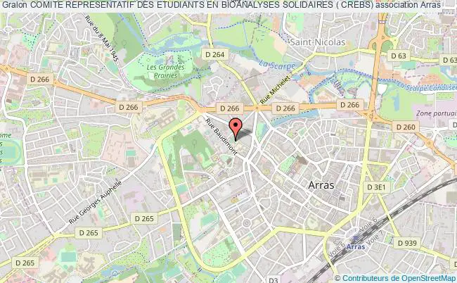 plan association Comite Representatif Des Etudiants En Bioanalyses Solidaires ( Crebs) Arras