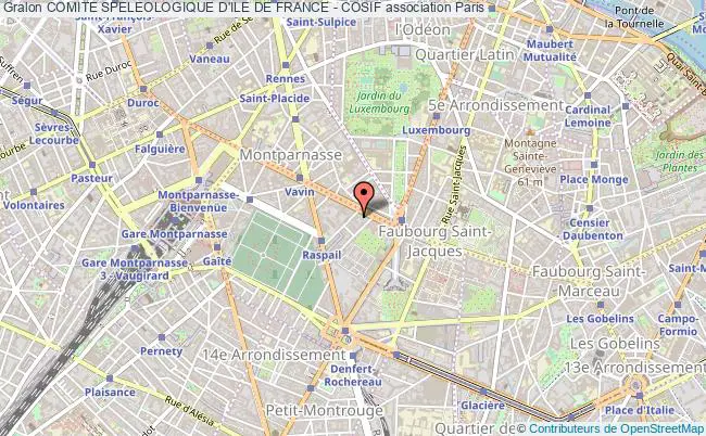 plan association Comite Speleologique D'ile De France - Cosif Paris