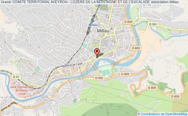 plan association Comite Territorial Aveyron - Lozere De La Montagne Et De L'escalade Millau