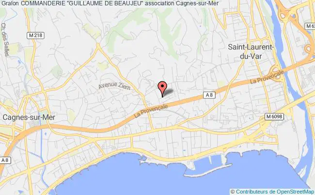 plan association Commanderie "guillaume De Beaujeu" Cagnes-sur-Mer