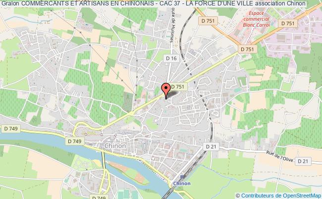 plan association Commercants Et Artisans En Chinonais - Cac 37 - La Force D'une Ville Chinon