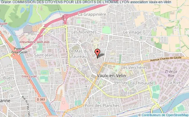 plan association Commission Des Citoyens Pour Les Droits De L'homme Lyon Vaulx-en-Velin