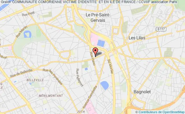 plan association Communaute Comorienne Victime D'identite  Et En Ile De France / Ccviif Paris