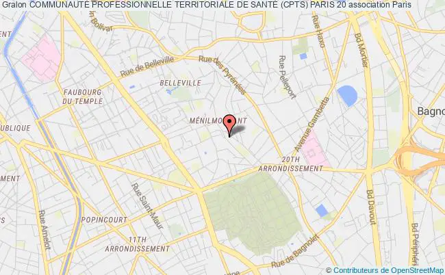 plan association CommunautÉ Professionnelle Territoriale De SantÉ (cpts) Paris 20 Paris