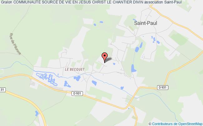 plan association CommunautÉ Source De Vie En Jesus Christ Le Chantier Divin Saint-Paul