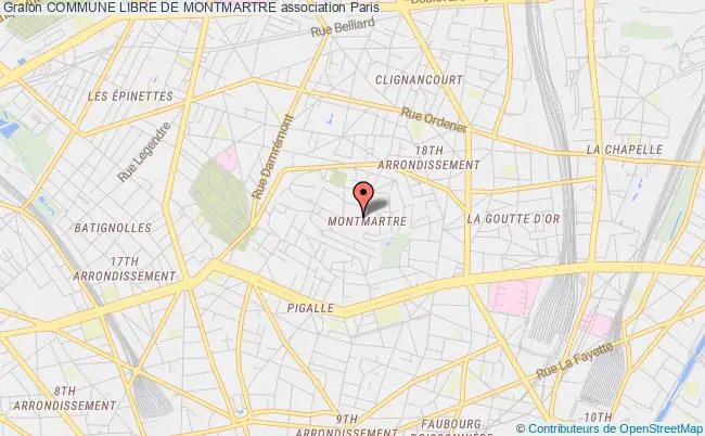 plan association Commune Libre De Montmartre Paris