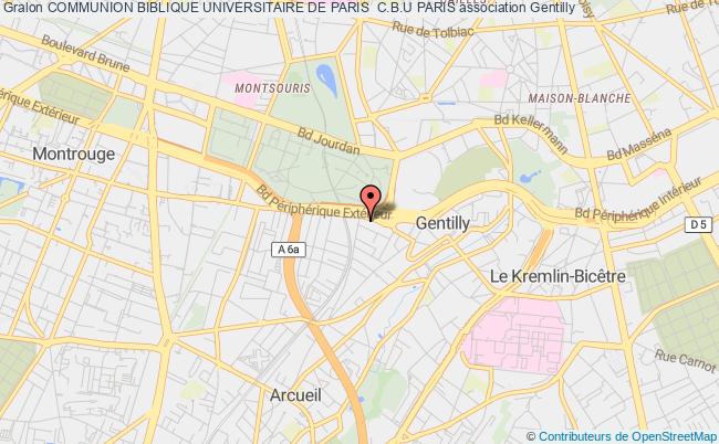 plan association Communion Biblique Universitaire De Paris  C.b.u Paris Gentilly