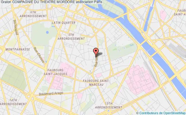 plan association Compagnie Du Theatre Mordore Paris 5e