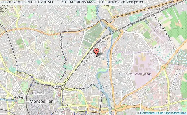 plan association Compagnie Theatrale " Les Comediens Masques " Montpellier