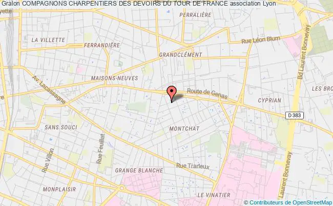 plan association Compagnons Charpentiers Des Devoirs Du Tour De France Lyon 3e Arrondissement