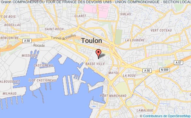 plan association Compagnons Du Tour De France Des Devoirs Unis - Union Compagnonique - Section Locale De Toulon Toulon