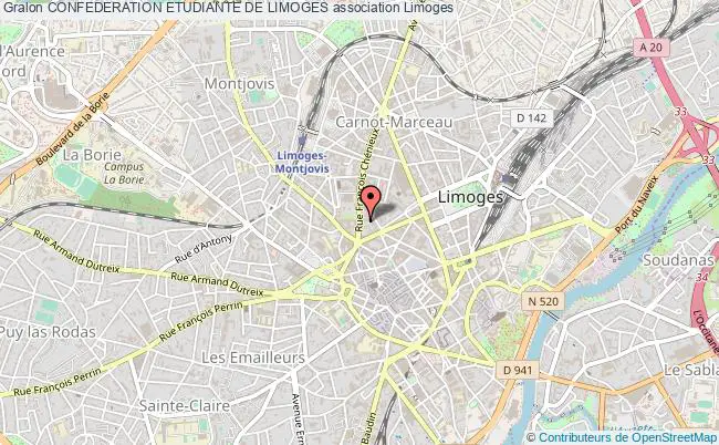 plan association Confederation Etudiante De Limoges Limoges