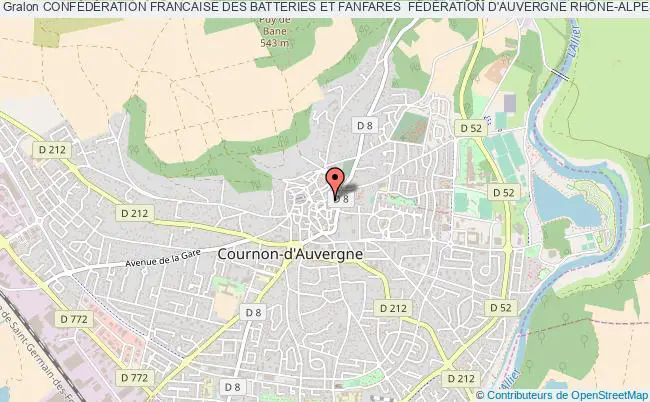plan association ConfÉdÉration Francaise Des Batteries Et Fanfares  FÉdÉration D'auvergne RhÔne-alpes Cournon-d'Auvergne