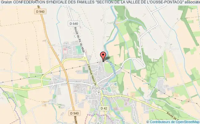 plan association Confederation Syndicale Des Familles "section De La Vallee De L'ousse-pontacq" Pontacq