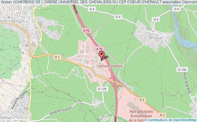 plan association ConfrÉrie De L'ordre Universel Des Chevaliers Du Cep Coeur D'hÉrault Clermont-l'Hérault