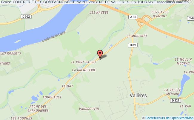 plan association Confrerie Des Compagnons De Saint Vincent De Valleres  En Touraine Vallères