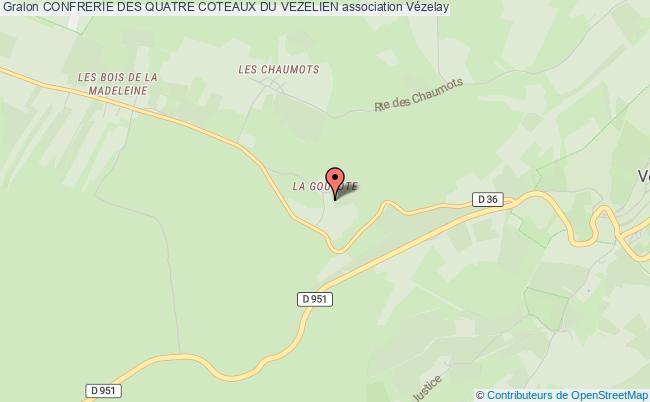 plan association Confrerie Des Quatre Coteaux Du Vezelien Vézelay