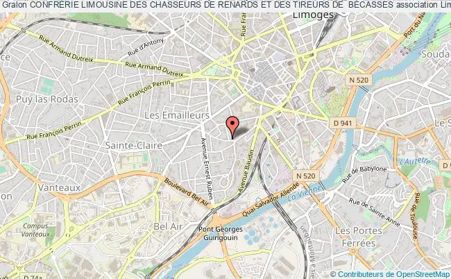 plan association ConfrÉrie Limousine Des Chasseurs De Renards Et Des Tireurs De  BÉcasses Limoges