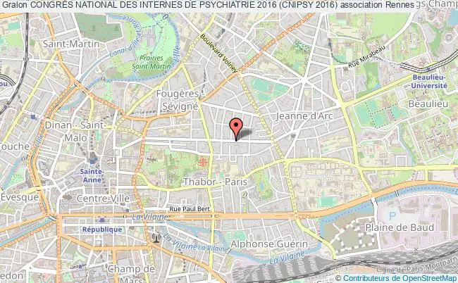 plan association CongrÈs National Des Internes De Psychiatrie 2016 (cnipsy 2016) Rennes