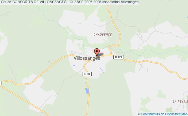 plan association Conscrits De Villossanges - Classe 2005-2006 Villosanges