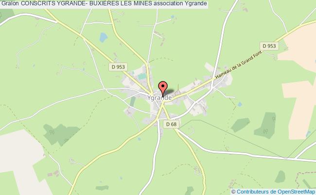 plan association Conscrits Ygrande- Buxieres Les Mines Ygrande