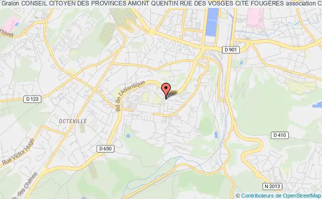 plan association Conseil Citoyen Des Provinces Amont Quentin Rue Des Vosges CitÉ FougÈres Cherbourg-en-Cotentin