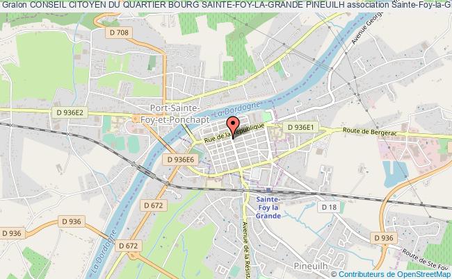 plan association Conseil Citoyen Du Quartier Bourg Sainte-foy-la-grande Pineuilh Sainte-Foy-la-Grande