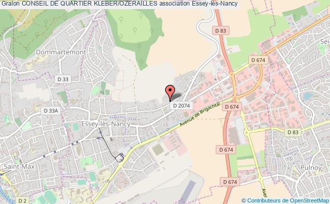 plan association Conseil De Quartier Kleber/ozerailles Essey-lès-Nancy