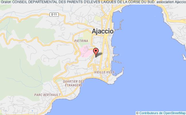 plan association Conseil Departemental Des Parents D'eleves Laiques De La Corse Du Sud. Ajaccio cedex 4